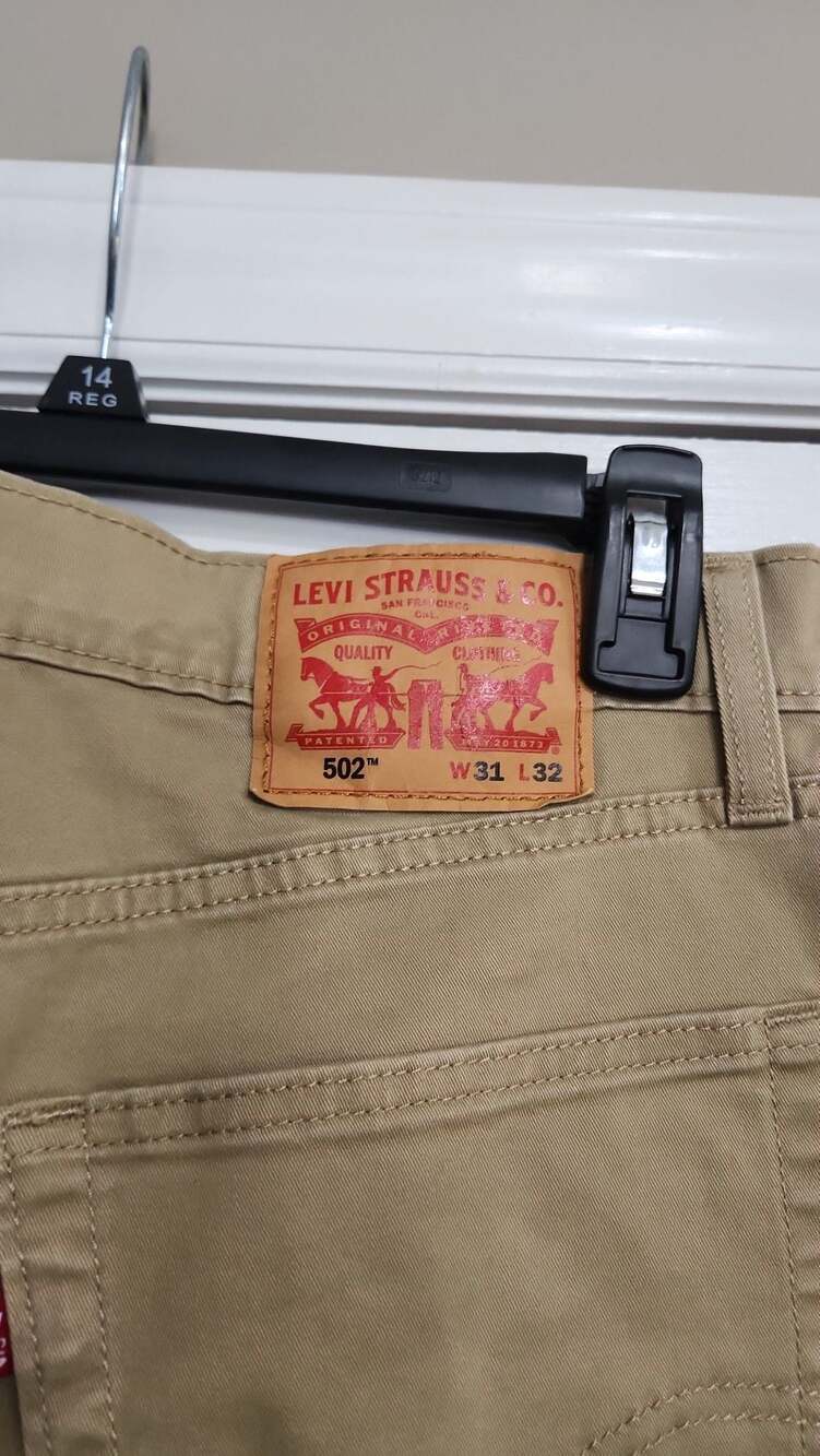 Levi's 502 Taper Fit Khaki Chino Pants W31 L32 - Picture 7 of 7